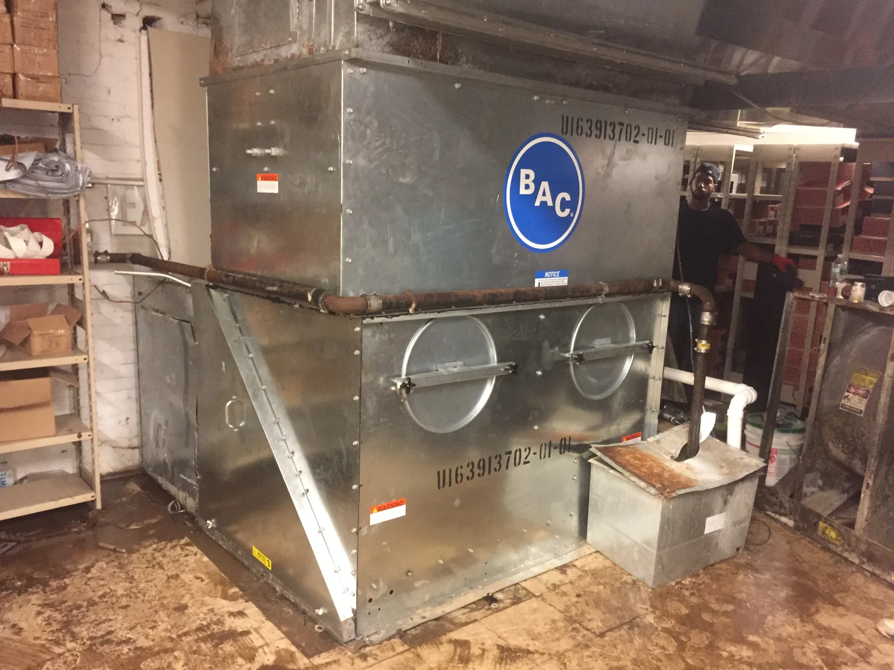Basement cooling tower replacement, project photo 8