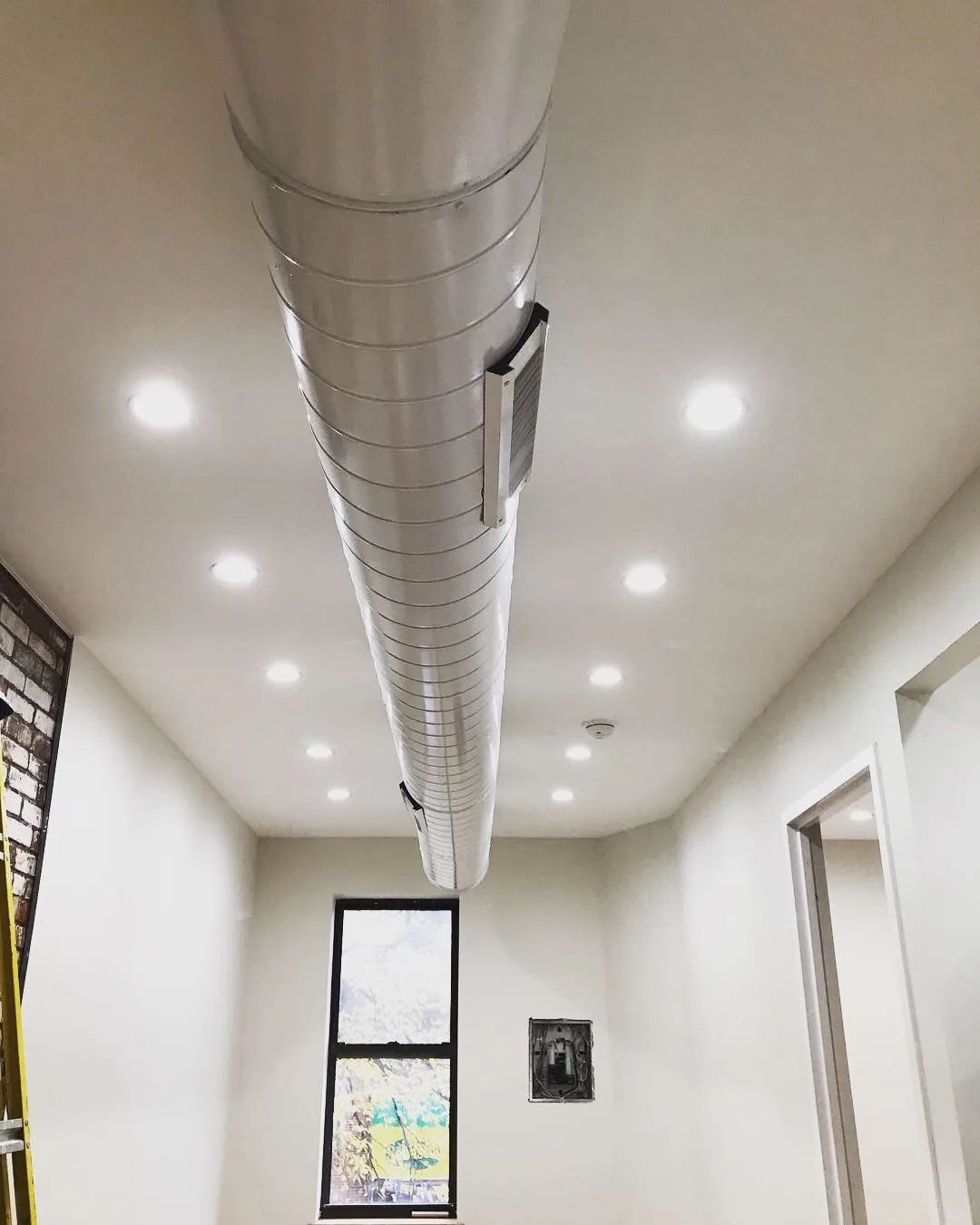 Finished spiral ductwork at the Monroe Street project